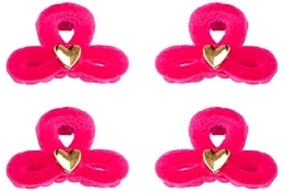 Парфумерія, косметика Набір затискачів для волосся, 4 шт., рожеві - Lolita Accessories