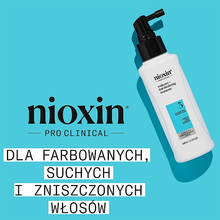 Средство для ухода за кожей головы и сухими волосами - Nioxin Pro Clinical System 3 Scalp + Hair Thickening Treatment — фото N2