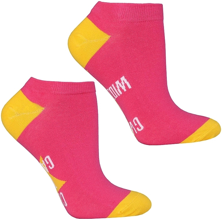 Шкарпетки жіночі з кумедними написами, рожеві - Moraj — фото N2
