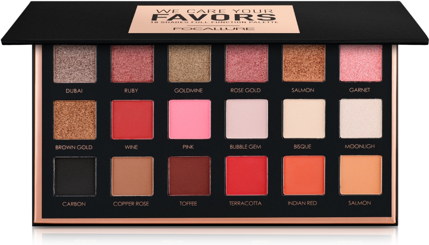 Палетка теней для век, 18 оттенков - Focallure We Care Your Favors Eye Shadow Palette