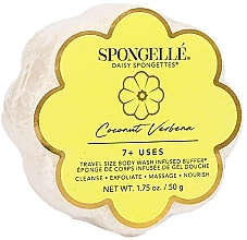 Пенная многоразовая губка для душа - Spongelle Coconut Verbena Body Wash Infused Buffer (travel size) — фото N1