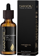 Олія макадамії - Nanoil Body Face and Hair Macadamia Oil — фото N2