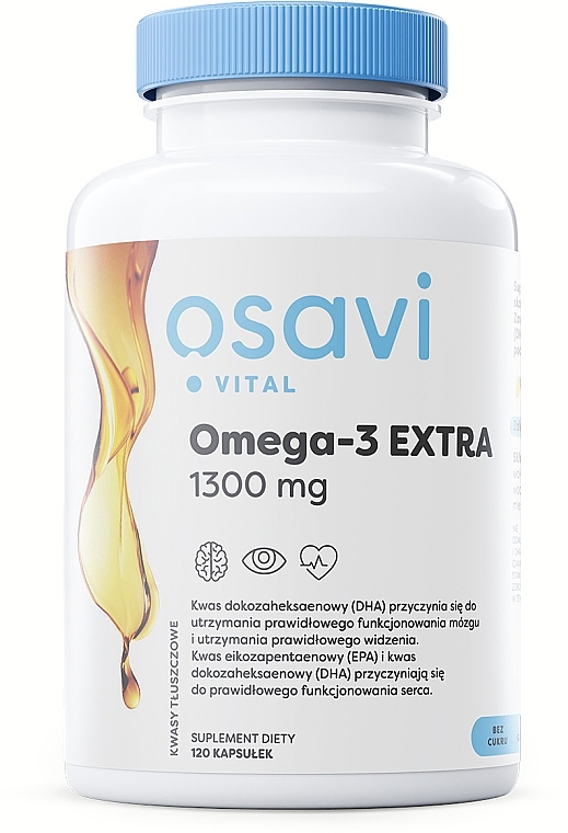 Пищевая добавка "Омега-3 Экстра", в мягких капсулах - Osavi Omega-3 Extra 1300mg Lemon Softgels — фото N1