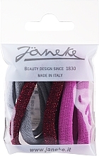 Резинки для волосся, 6 шт., червона + блакитна + сіра - Janeke — фото N1