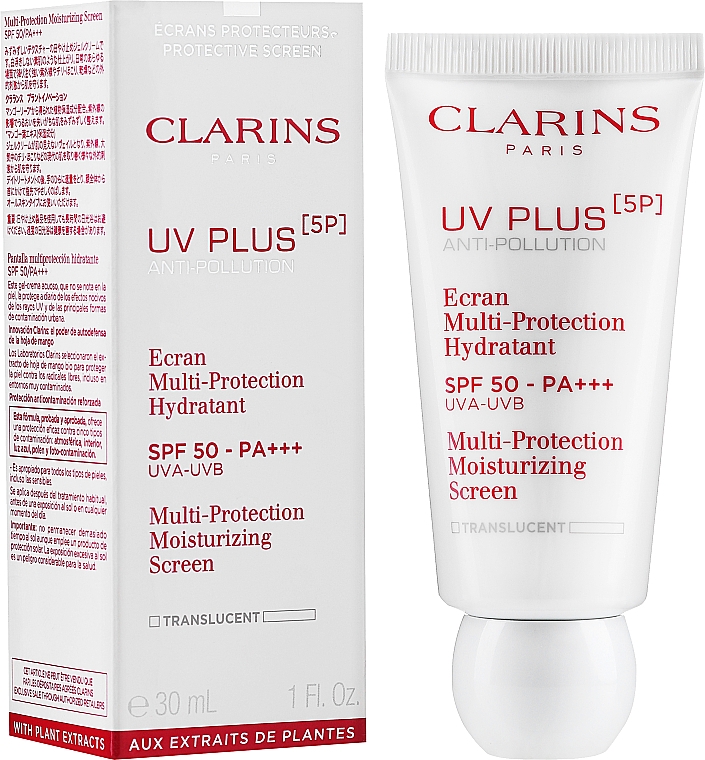 Зволожувальний захисний флюїд-екран для обличчя - Clarins UV Plus [5P] Anti-Pollution SPF 50 — фото N2