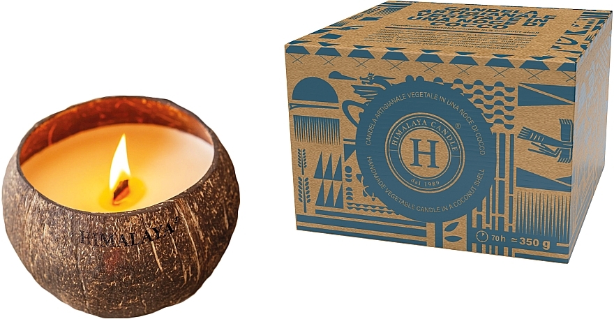 Ароматическая свеча "Ваниль" - Himalaya dal 1989 Handmade Vegetable Candle In A Coconut Shell — фото N1
