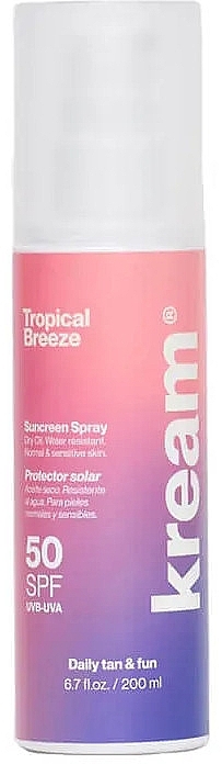 Сонцезахисний спрей - Kream Tropical Breeze Sunscreen Spray SPF50 — фото N1