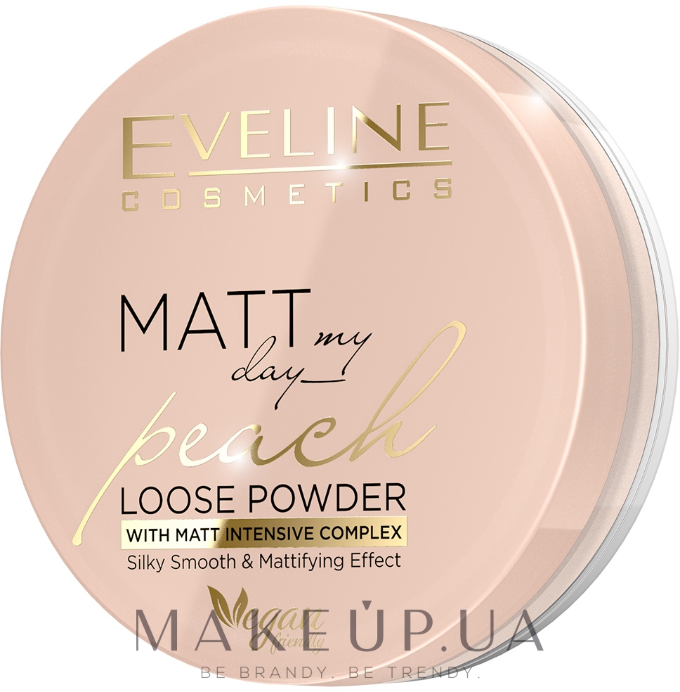 Рассыпчатая пудра - Eveline Cosmetics Matt My Day Peach Loose Powder With Matt Intensive Complex Silky Smooth & Matttifing Effect — фото 6g
