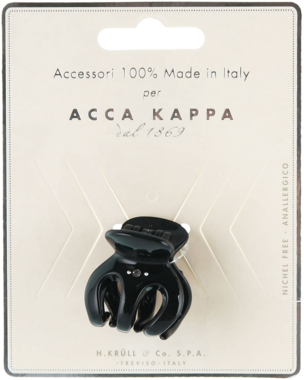 Краб для волос, черный, маленький, со стразами - Acca Kappa Hair Clips — фото N1