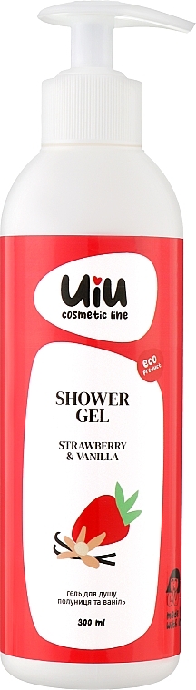 Гель для душу "Полуниця & Ваніль" - Uiu Shower Gel  — фото N1