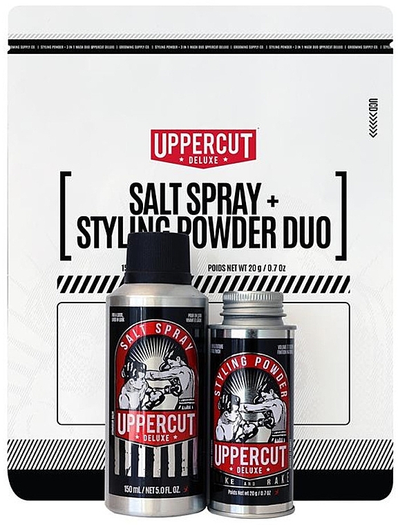 Набор - Uppercut Deluxe Salt Spray + Styling Powder Duo (h/spray/150ml + h/powder/20g) — фото N1