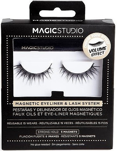 Магнітні накладні вії з підводкою для очей - Magic Studio Magnetic Eyelashes + Eyeliner Volume Effect — фото N1