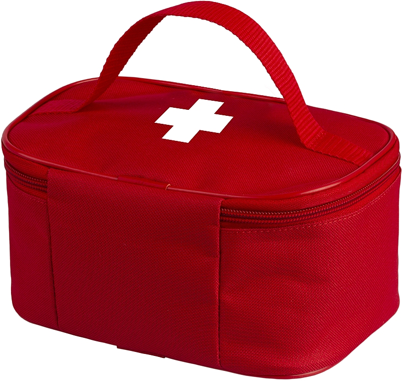 Аптечка тканинна настільна, червона 20x14x10 см "First Aid Kit" - MAKEUP First Aid Kit Bag L — фото N4