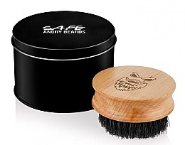 Деревянная щетка для бороды, круглая - Angry Beards Safe Brush — фото N1