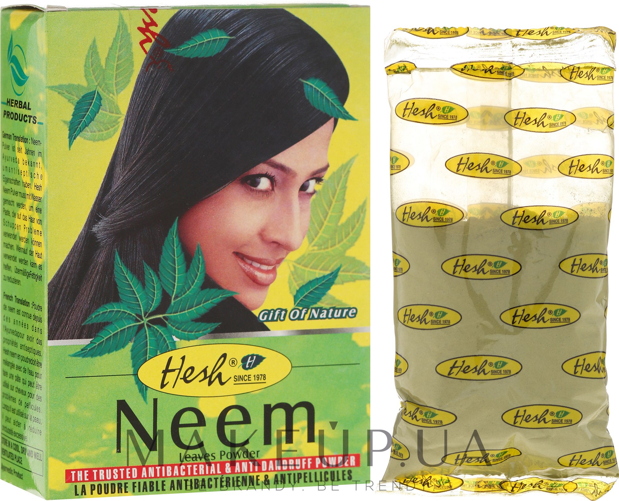 Порошковая маска для волос против перхоти - Hesh Neem Leaves Powder — фото 100g