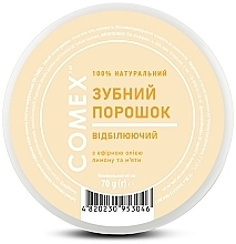 Зубний порошок відбілювальний натуральний з ефірними оліями лимона і м'яти - Comex Ayurvedic Natural — фото N1