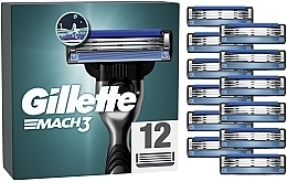 Сменные кассеты для бритья, 12 шт. - Gillette Mach3 XXL — фото N1