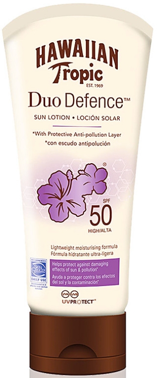 Сонцезахисний лосьйон для тіла - Hawaiian Tropic Duo Defence Sun Lotion SPF50 — фото N1