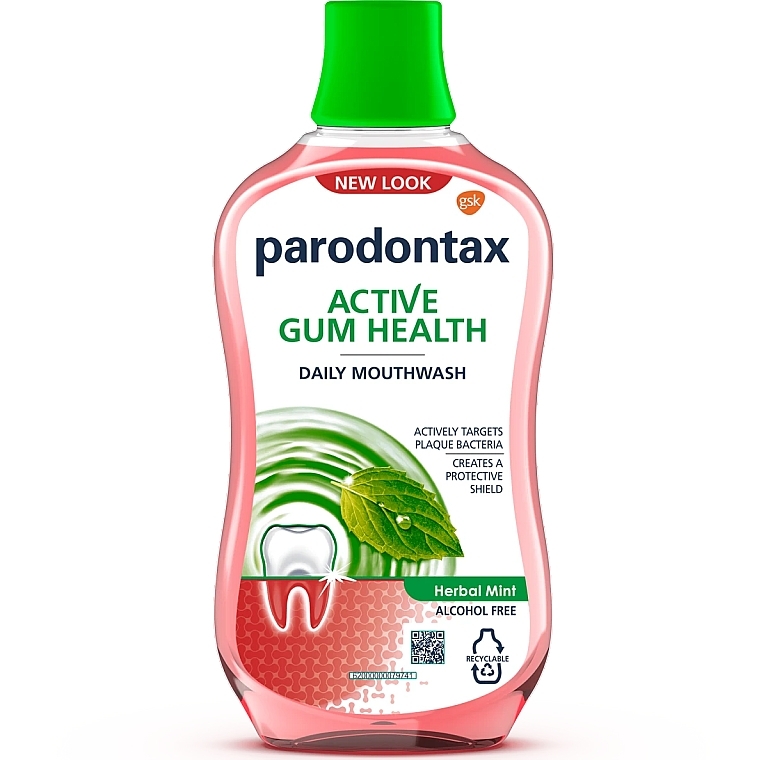 Ополаскиватель для полости рта - Parodontax Active Gum Health Herbal Mint Mouthwash — фото N1
