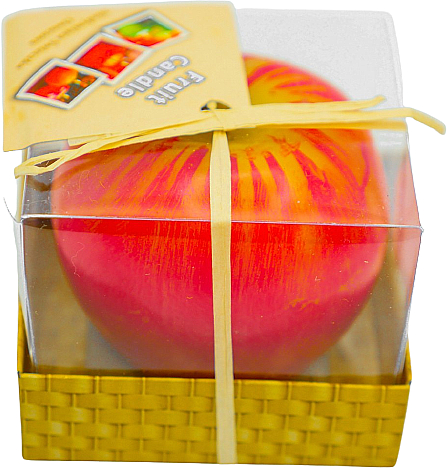 Декоративна свічка у формі червоного яблука, в упаковці - AD — фото N1