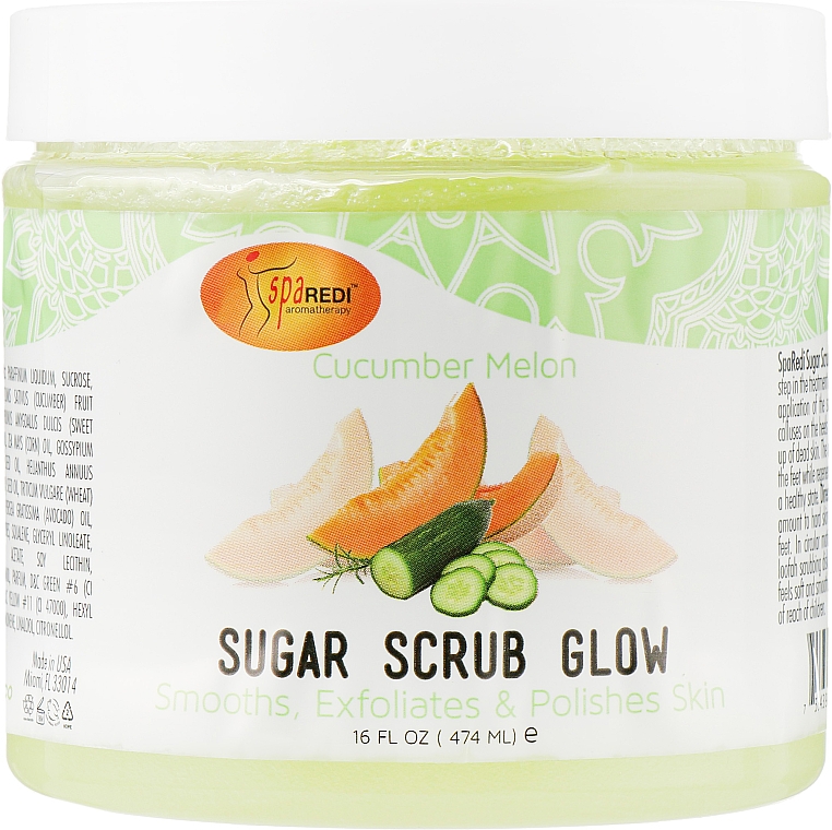 Сахарный скраб для тела - SpaRedi Sugar Scrub Cucumber Melon — фото N1