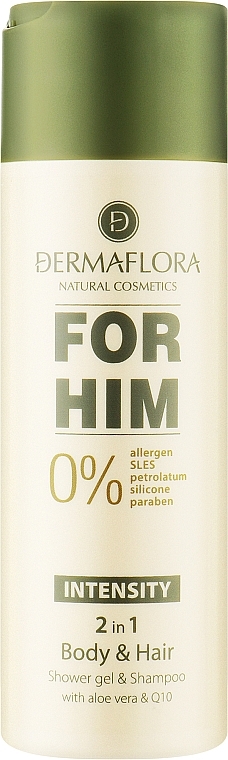 Гель для душу та шампунь - Dermaflora For Him Intensity Shower Gel & Shampoo — фото N1