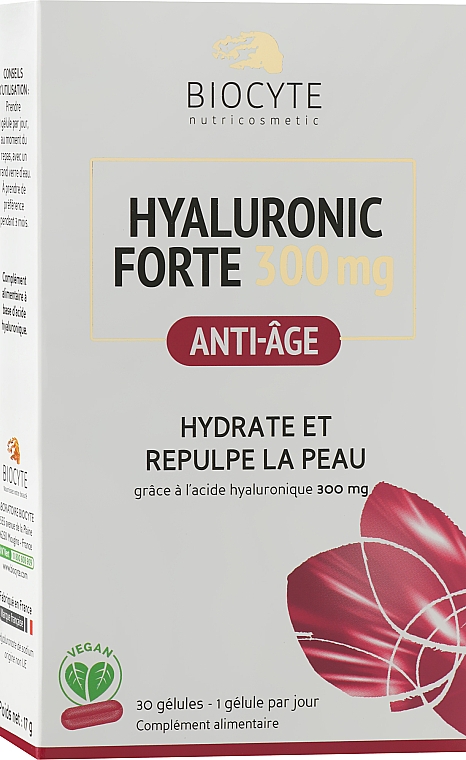 Харчова добавка з гіалуроновою кислотою, 300 мг - Biocyte Hyaluronic Forte — фото N1