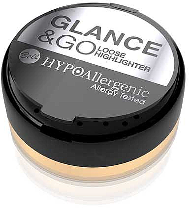 Гіпоалергенний розсипчастий хайлайтер для обличчя й тіла - Bell HypoAllergenic Glance & Go Loose Highlighter