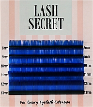 Парфумерія, косметика Накладні вії, сині, mix, 6 ліній (0,07, C, (8-13)) - Lash Secret