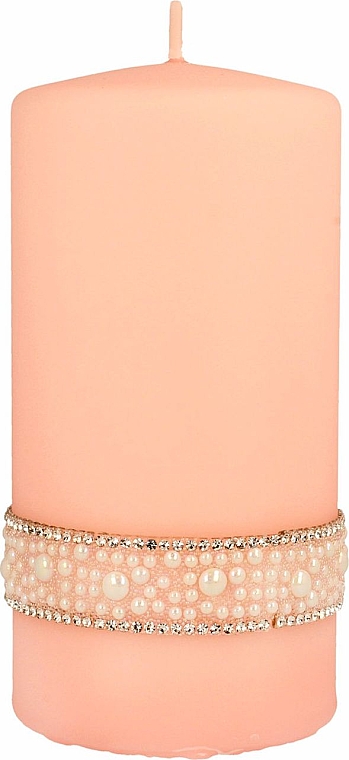 Декоративна свічка рожеве золото, 7х14 см  - Artman Crystal Opal Pearl — фото N1