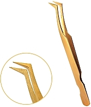 Парфумерія, косметика Пінцет вигнутий під кутом 85°, 014, золотистий - Lena Lashes