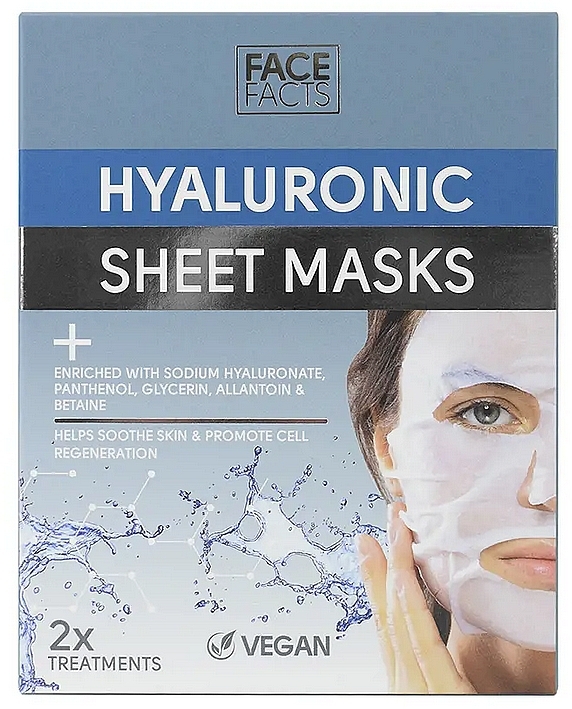 Гіалуронова зволожувальна тканинна маска - Face Facts Hyaluronic Hydrating Sheet Mask — фото N1