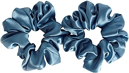 Парфумерія, косметика Набір резинок з натурального шовку, розмір M, блакитний - de Lure Scrunchie Set