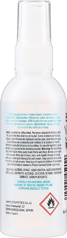 Дезінфікувальний спрей для рук - Lakme Hydroalcoholic Protective And Cleanser Spray — фото N2