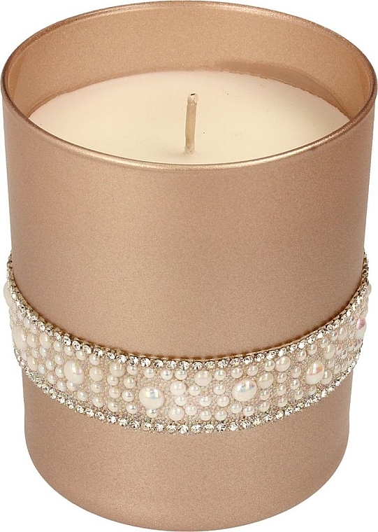 Декоративная свеча 8х9,5см, розовое золото - Artman Crystal Opal Pearl Glass — фото N1
