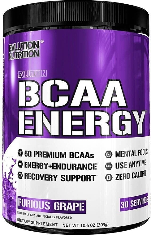 Пищевая добавка "ВСАА Energy", виноград - EVLution Nutrition BCAA Furious Grape — фото N1