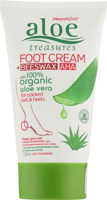 Крем для ног с пчелиным воском - Pharmaid Aloe Treasures Beeswax AHA Foot Cream — фото N1
