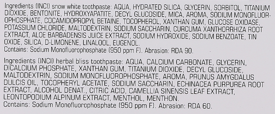 Набор для восстановления и отбеливания зубов «День и Ночь» - Swiss Smile Day & Night Dental Beauty Kit (toothpast/75ml + toothbrush/1шт + toothpast/75ml + toothbrush/1шт + dental tape/1шт) — фото N3
