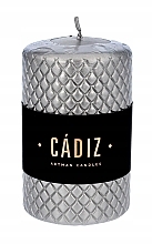 Декоративна свічка, 7,3х11 см, срібний циліндр                      - Artman Cadiz — фото N1