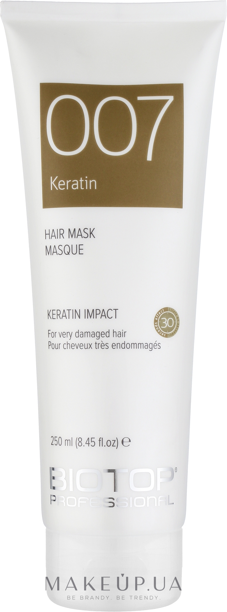 Маска для волос с кератином - Biotop 007 Keratin Hair Mask — фото 250ml