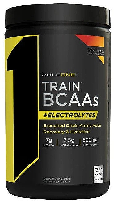Аминокислотный комплекс - Rule One Train BCAAs +Electrolytes Peach Mango — фото N1