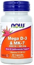 Харчова добавка "Mega D-3 & MK-7 4000" - Now Foods Mega D-3 & MK-7 4000 IU — фото N1