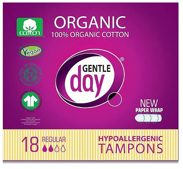 Гігієнічні тампони, 18 шт. - Gentle Day Hypoallergenic Tampons Regular — фото N1