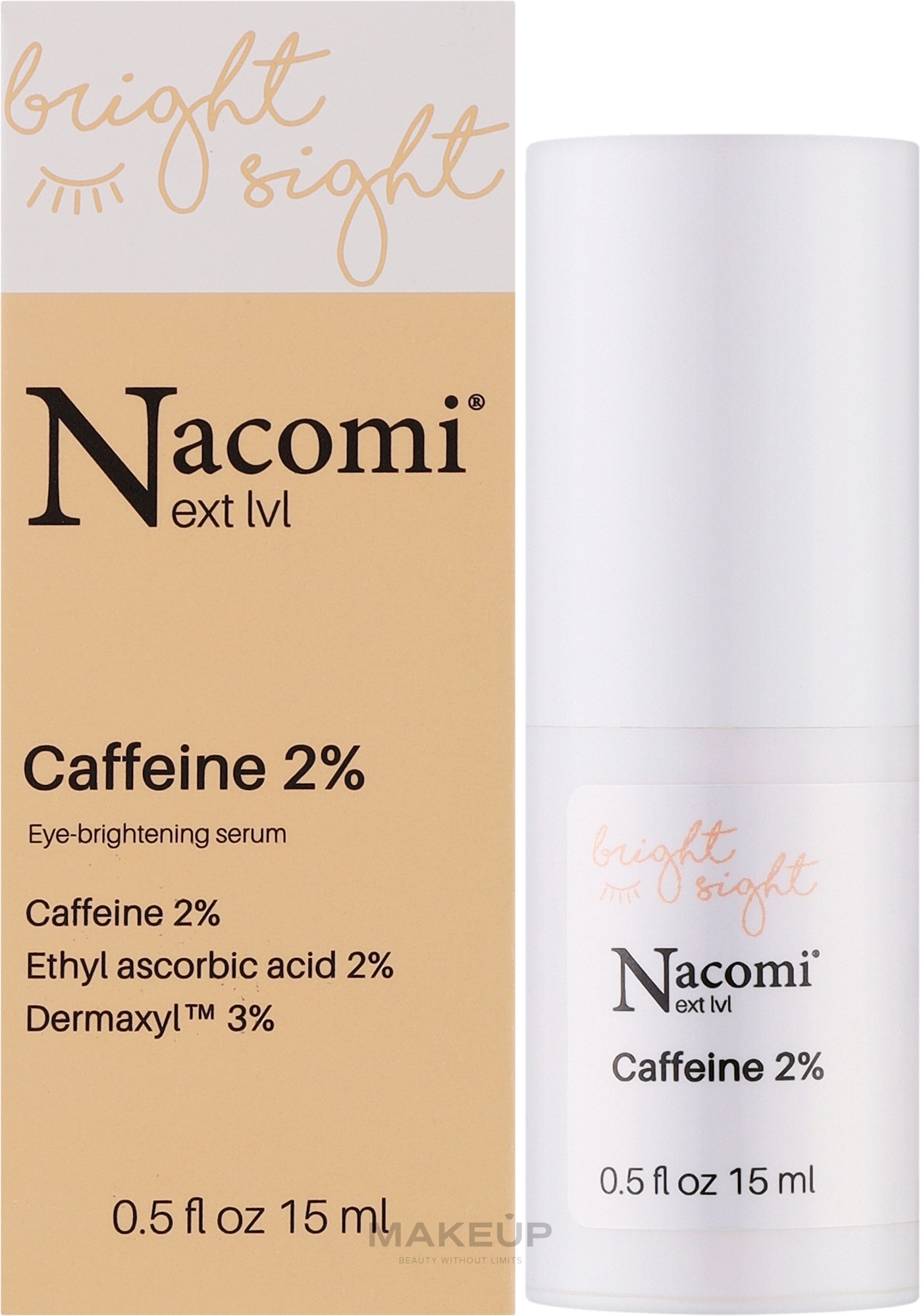 Освітлювальна сироватка для очей 2% кофеїну - Nacomi Next Level Caffeine 2% Eye Brightening Serum — фото 15ml