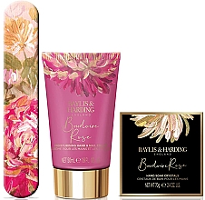 Набір - Baylis & Harding Boudoire Rose Luxury Manicure Pamper Trio (h/cr/50ml + h/salt/70g + n/file) — фото N2