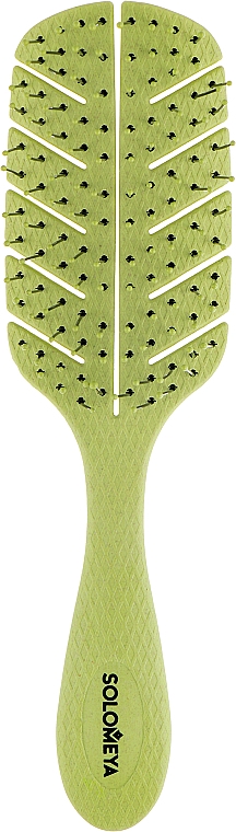 Массажная био-расческа для волос "Зеленая", мини - Solomeya Scalp Massage Bio Hair Brush Green Mini — фото N1