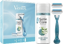 Набір - Gillette Venus Smooth (razor/1pc + refil/2pcs + shave/gel/75ml) — фото N1