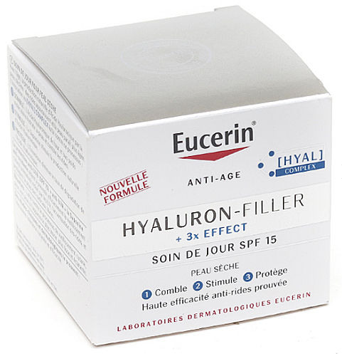 Денний крем для сухої шкіри - Eucerin Eucerin Hyaluron-Filler 3x Day Cream SPF 15 — фото N1