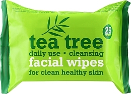 Очищающие салфетки для лица 25шт - Xpel Marketing Ltd Tea Tree Facial Wipes For Clean Healthy Skin — фото N1