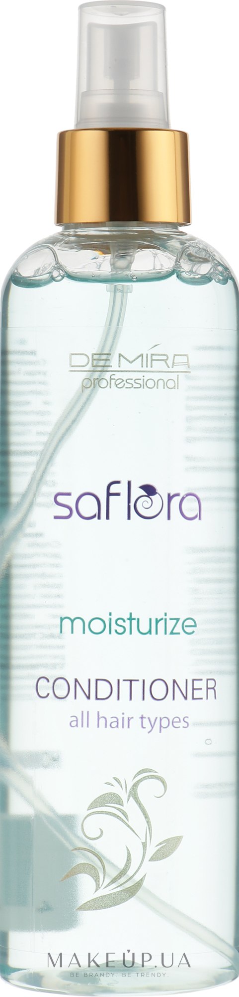 Зволожувальний спрей-кондиціонер без обтяження для усіх типів волося - Demira Professional Saflora Moisturize — фото 250ml
